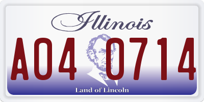 IL license plate A040714