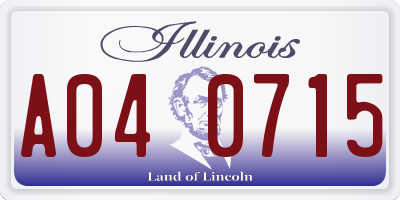 IL license plate A040715