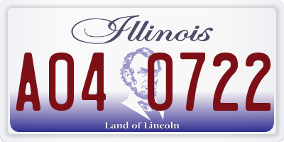 IL license plate A040722