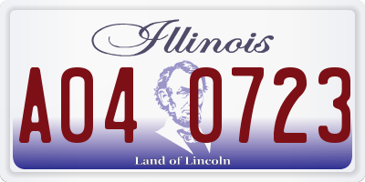 IL license plate A040723