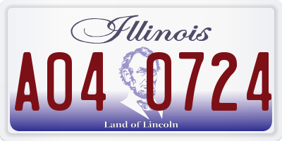IL license plate A040724