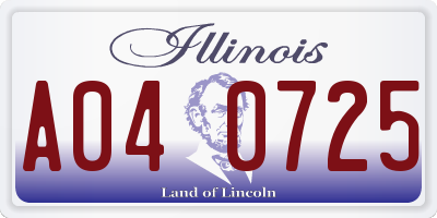 IL license plate A040725