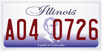 IL license plate A040726