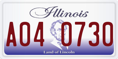 IL license plate A040730