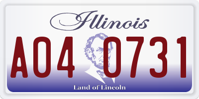 IL license plate A040731