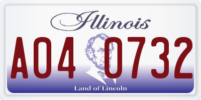 IL license plate A040732