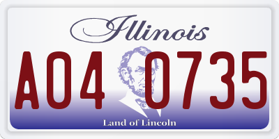 IL license plate A040735