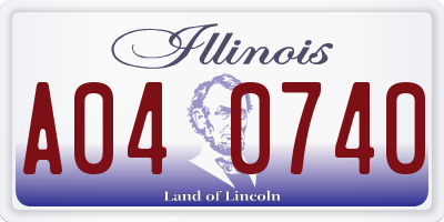IL license plate A040740