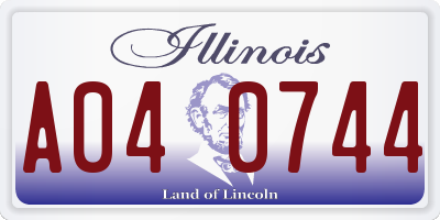 IL license plate A040744