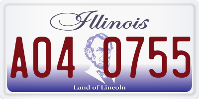 IL license plate A040755