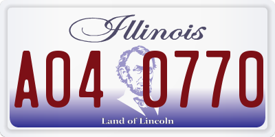 IL license plate A040770