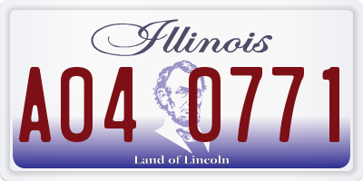 IL license plate A040771