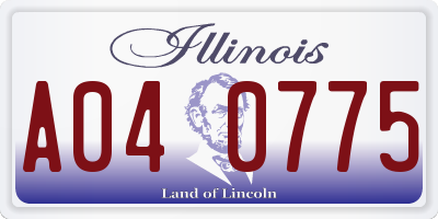 IL license plate A040775