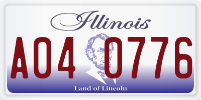 IL license plate A040776