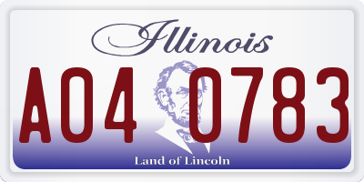 IL license plate A040783