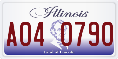 IL license plate A040790