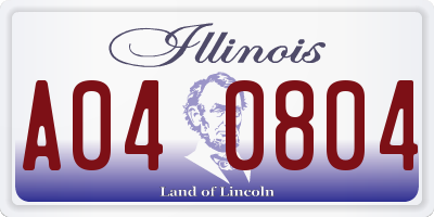 IL license plate A040804