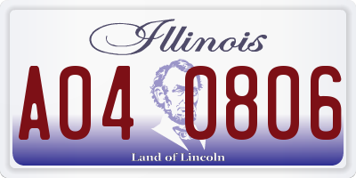 IL license plate A040806