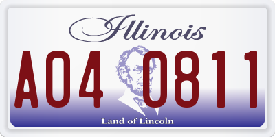 IL license plate A040811