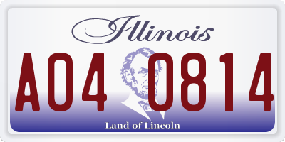 IL license plate A040814