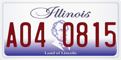 IL license plate A040815