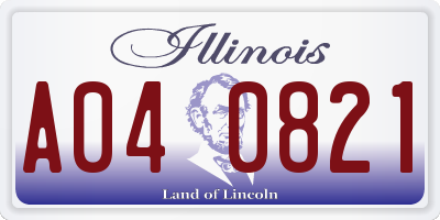 IL license plate A040821