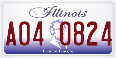 IL license plate A040824