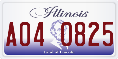 IL license plate A040825