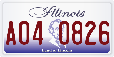 IL license plate A040826