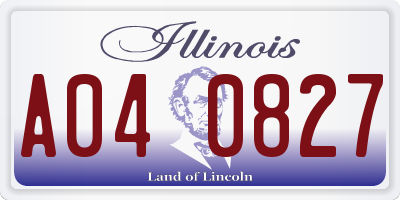 IL license plate A040827