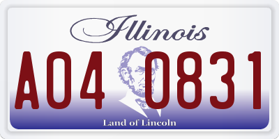 IL license plate A040831