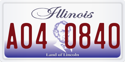 IL license plate A040840
