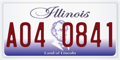IL license plate A040841
