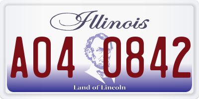 IL license plate A040842