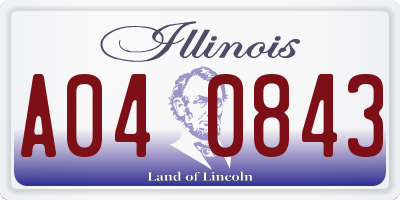 IL license plate A040843