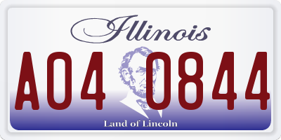 IL license plate A040844