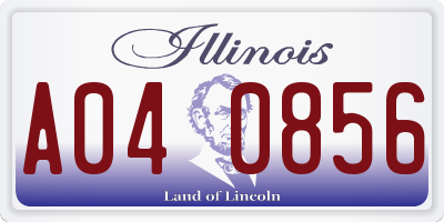 IL license plate A040856