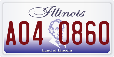 IL license plate A040860