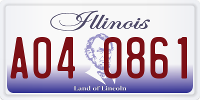 IL license plate A040861