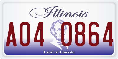 IL license plate A040864