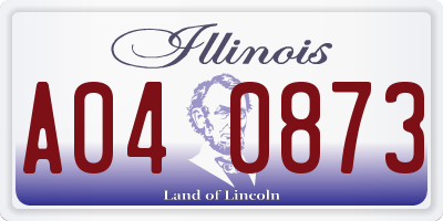 IL license plate A040873