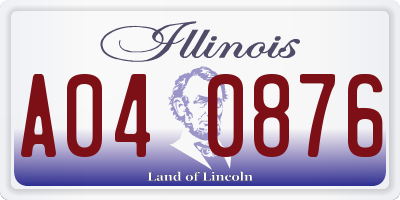 IL license plate A040876