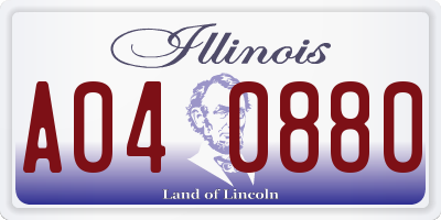 IL license plate A040880