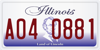 IL license plate A040881