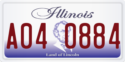 IL license plate A040884