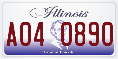 IL license plate A040890
