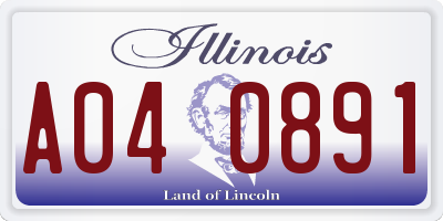 IL license plate A040891