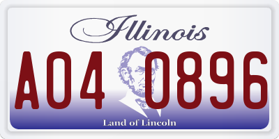 IL license plate A040896
