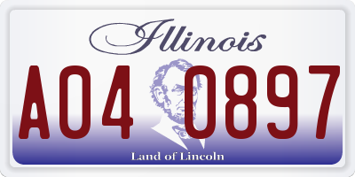 IL license plate A040897