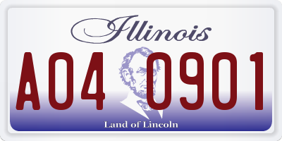 IL license plate A040901